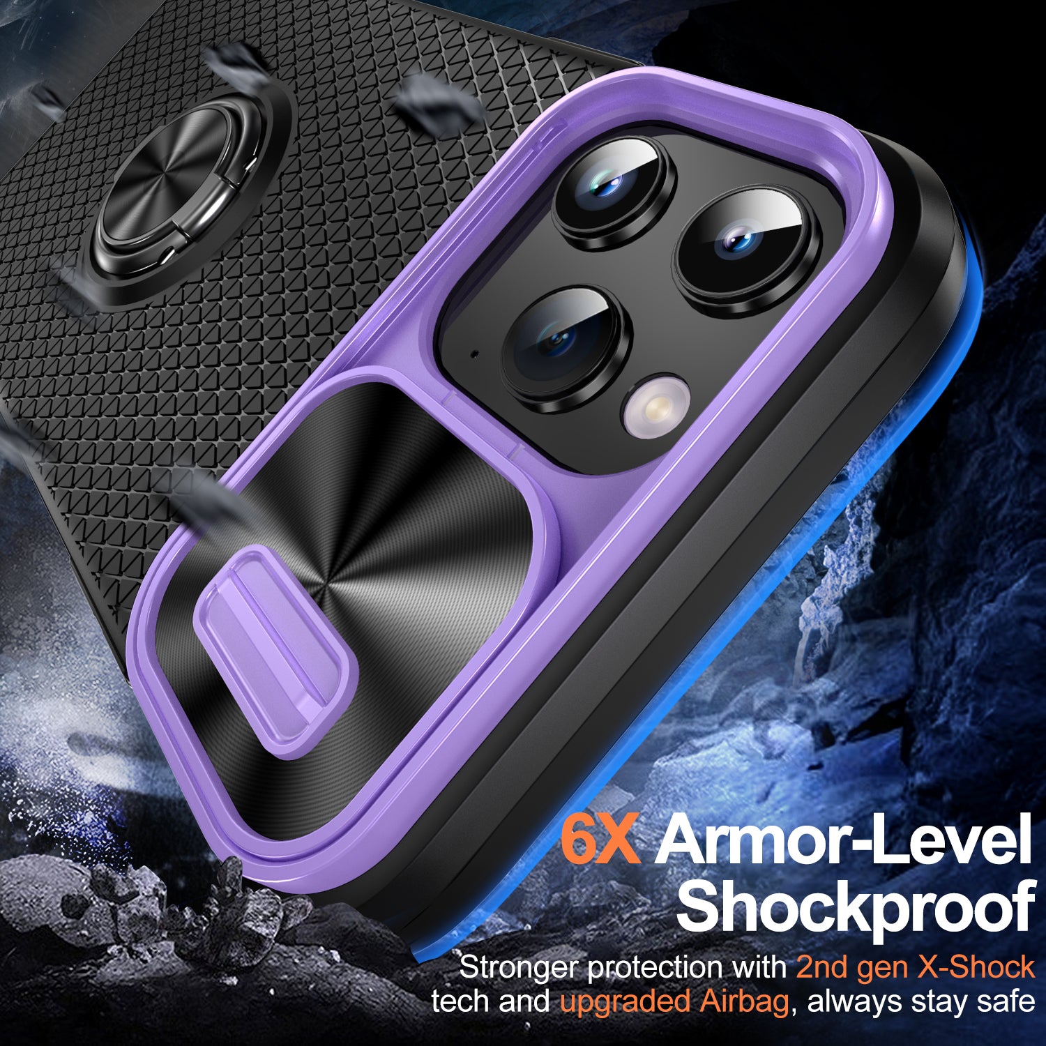 Ring Kickstand PC TPU telefontaske til iPhone 11 Pro Slide Kamera Lens Cover Smartphone Cover Ring Kickstand PC TPU telefontaske til iPhone 11 Pro Slide Kamera Lens Cover Smartphone Cover